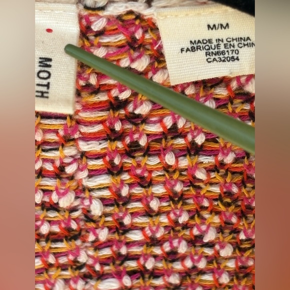 Moth for Anthropologie Sweater With Crochet Edging and Pom Pom Tie Belt. 
Size M - Picture 2 of 12